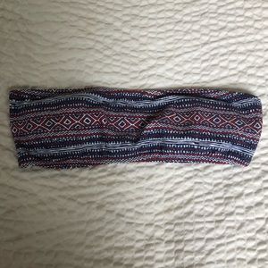 Strapless red white and blue bikini top